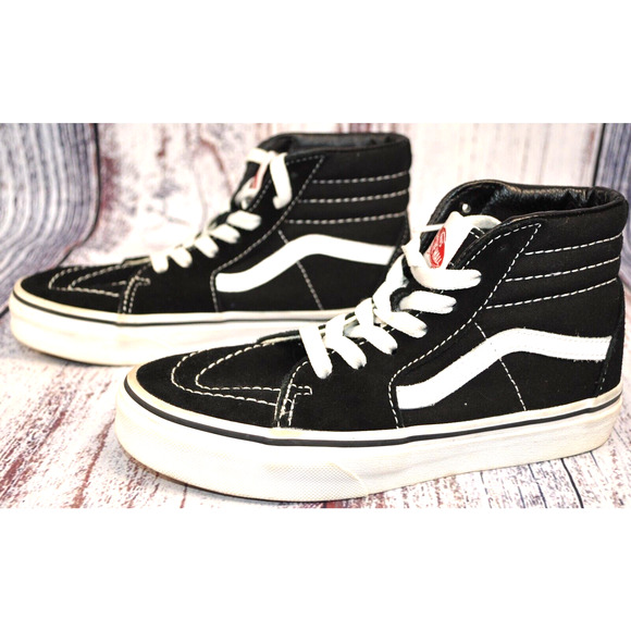 AWESOME Vans Old Skool SK8 Hi Black High Top Sneakers - Kid's 2.0 EU 32.5 UK 1.5 - Picture 2 of 9